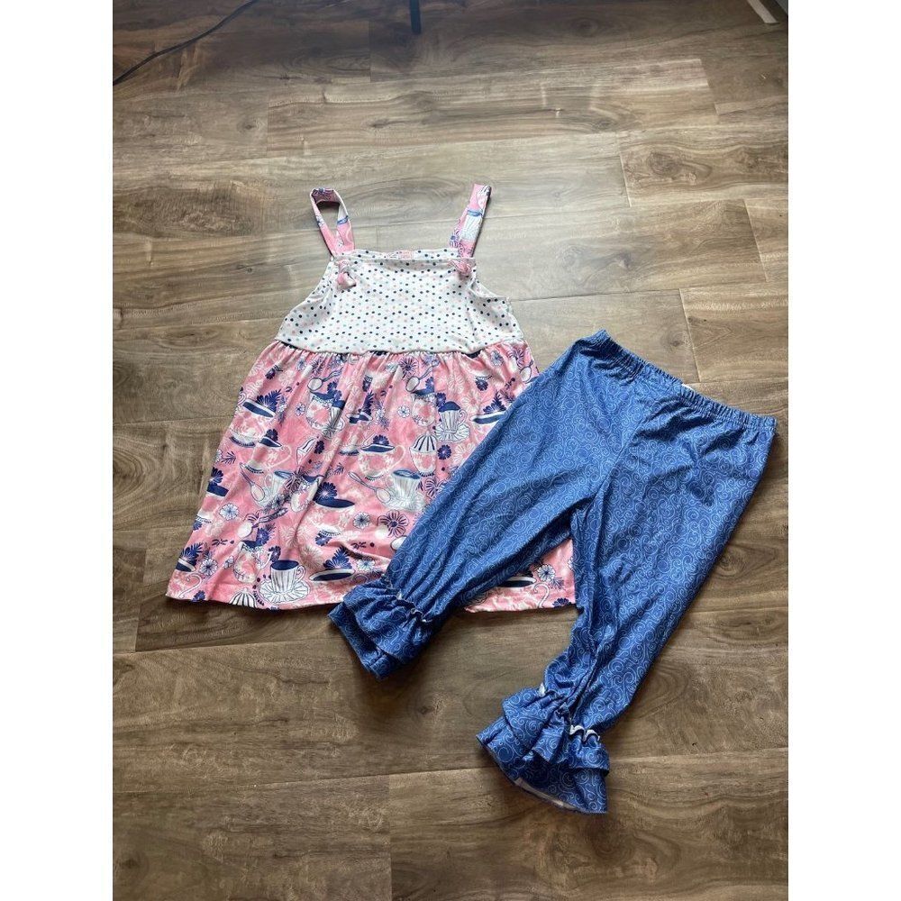 Pete + Lucy Ruffle Tea Party Pants Set NWT